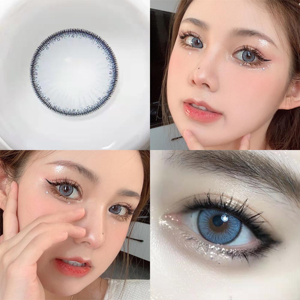 1pair JeweLens Smoky Hazel Blue Colored Contact Lenses 14.4mm