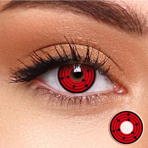 1pair Red Color Contact Lenses Naruto Uchiha Sharingan Itachi Sasuke Kakashi Madara Cosplay Anime Accessories