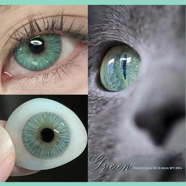 1pair Snake Queen Green Colored Contact Lenses 14.4mm