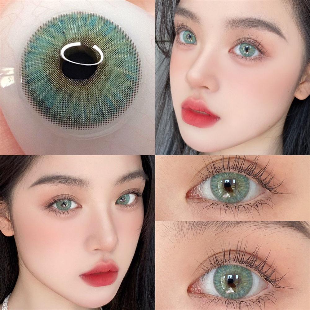 1pair Snake Queen Green Colored Contact Lenses 14.4mm