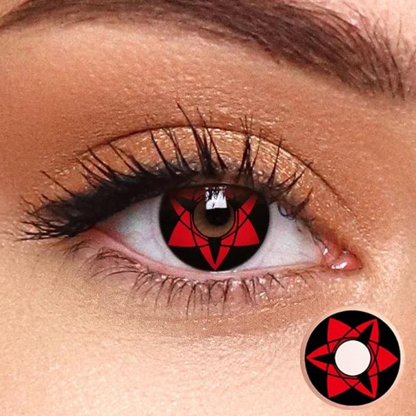 1pair Red Color Contact Lenses Naruto Uchiha Sharingan Itachi Sasuke Kakashi Madara Cosplay Anime Accessories