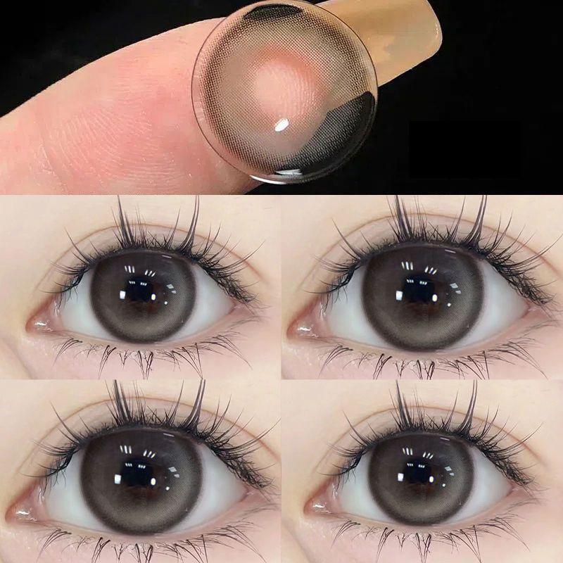 2pcs/1pair Natural Highlight Colored Contact Lenses 14.4mm Softlens