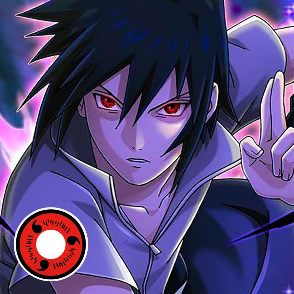 1pair Red Color Contact Lenses Naruto Uchiha Sharingan Itachi Sasuke Kakashi Madara Cosplay Anime Accessories