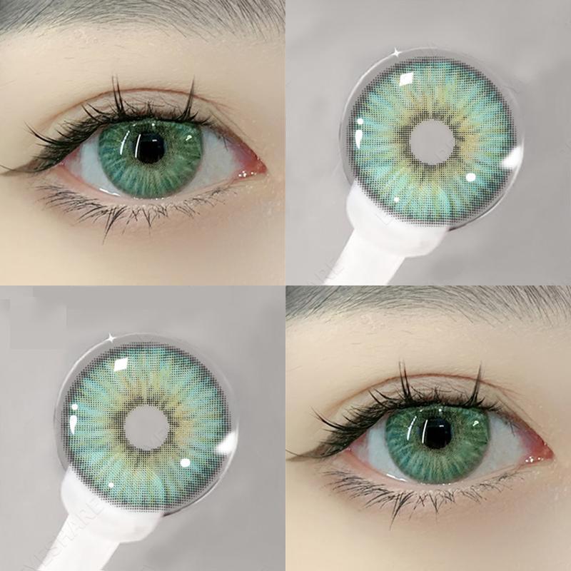 1pair Snake Queen Green Colored Contact Lenses 14.4mm