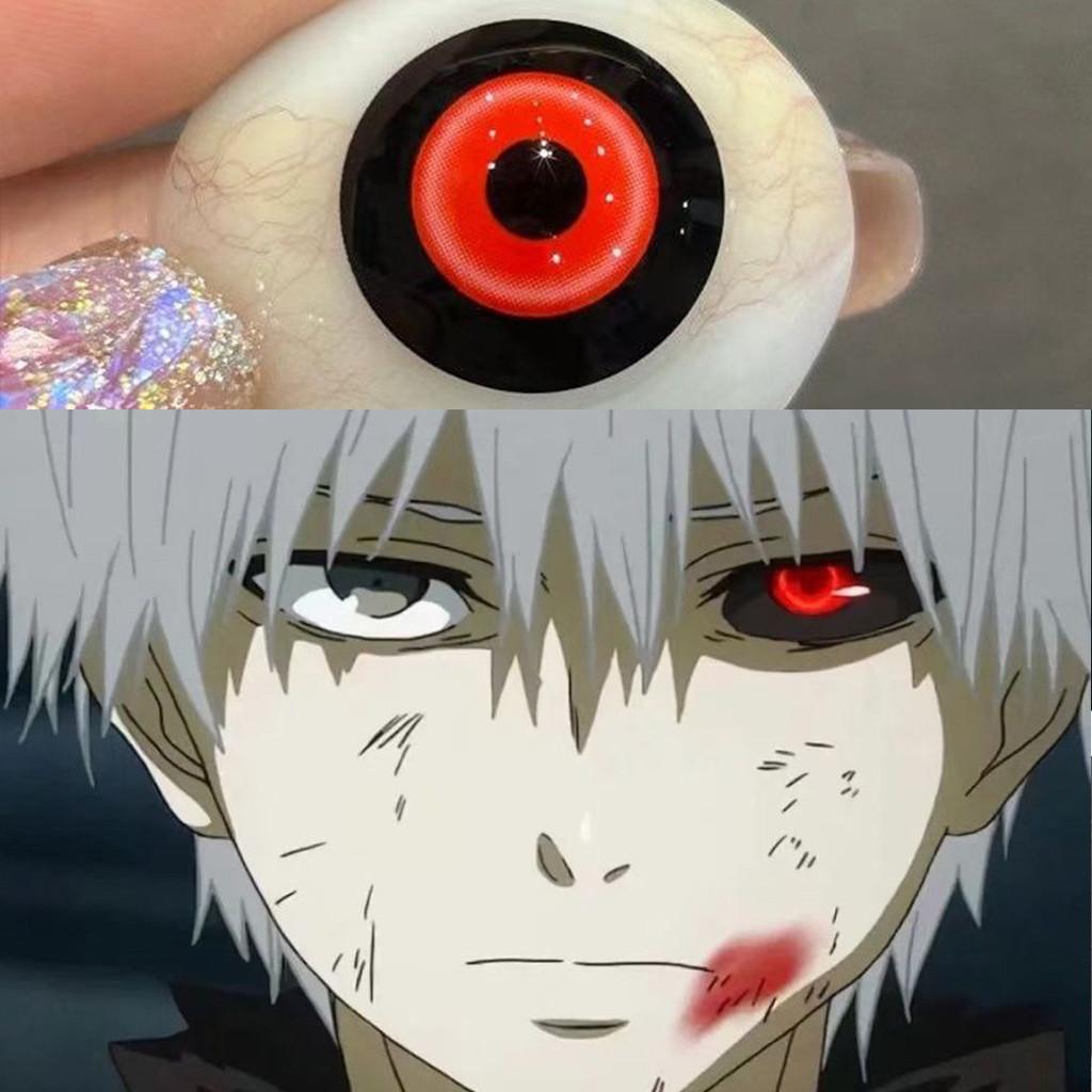 1pair Kaneki Ken Cosplay Colored Contact Lenses Halloween Contacts 14.4mm