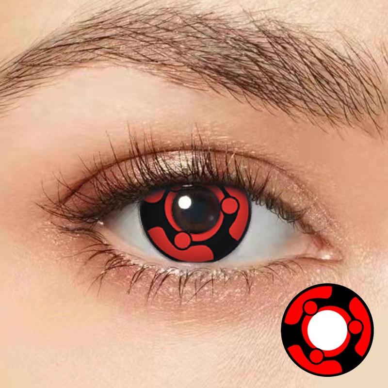 1pair Red Color Contact Lenses Naruto Uchiha Sharingan Itachi Sasuke Kakashi Madara Cosplay Anime Accessories