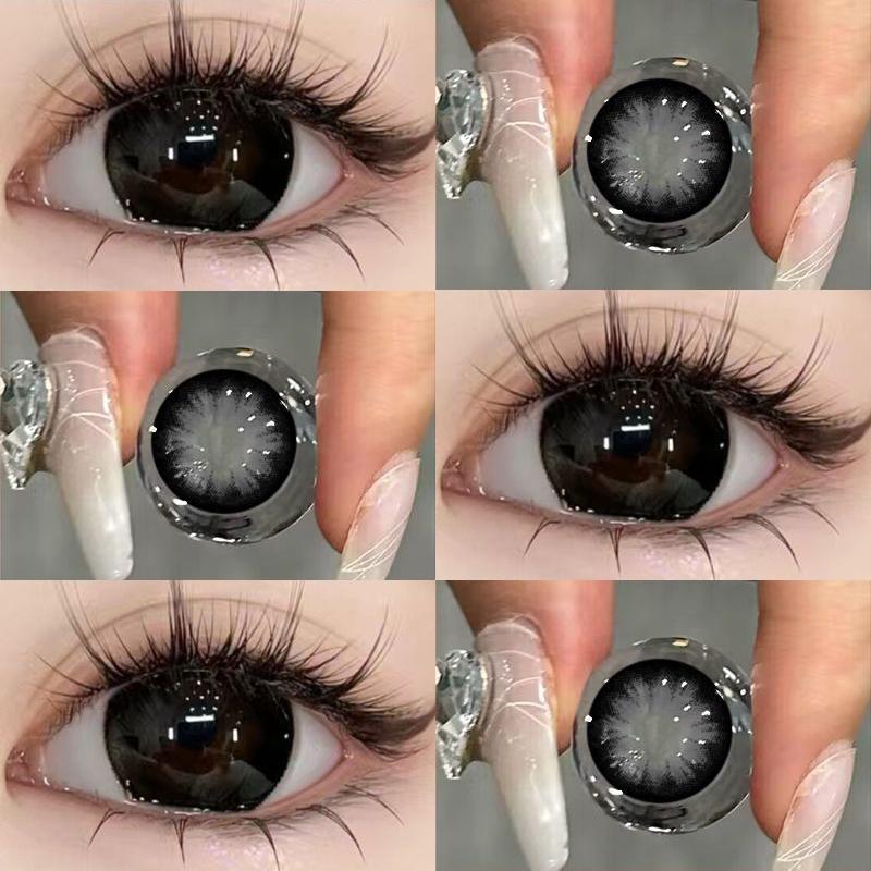 1Pair Black Bigeye Girl Colored Contact Lenses