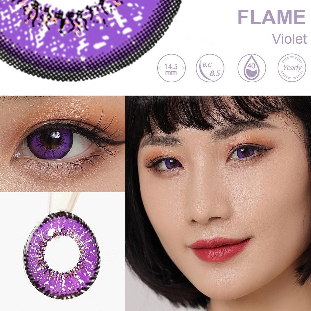 Myopia 2pcs/1pair Cosplay Colored Contact Lenses Eyemakeup Coloured Anime Purple Pupil