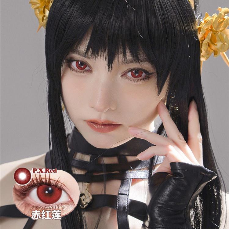 1pair Cosplay Color Contact Lenses Coloured Halloween Softlens Red Vampire Pupil 12months 1pair
