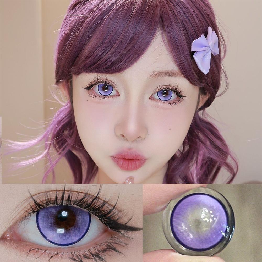 1pair Cosplay Color Contact Lenses Halloween Anime Softlens 14.5mm 6months