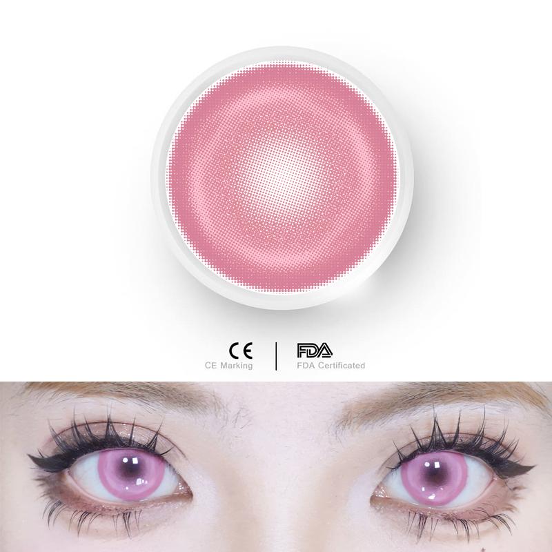 1pair Cosplay Red Gray Pink Colored Contact Lenses Halloween Scary lens Softlens 14.5mm