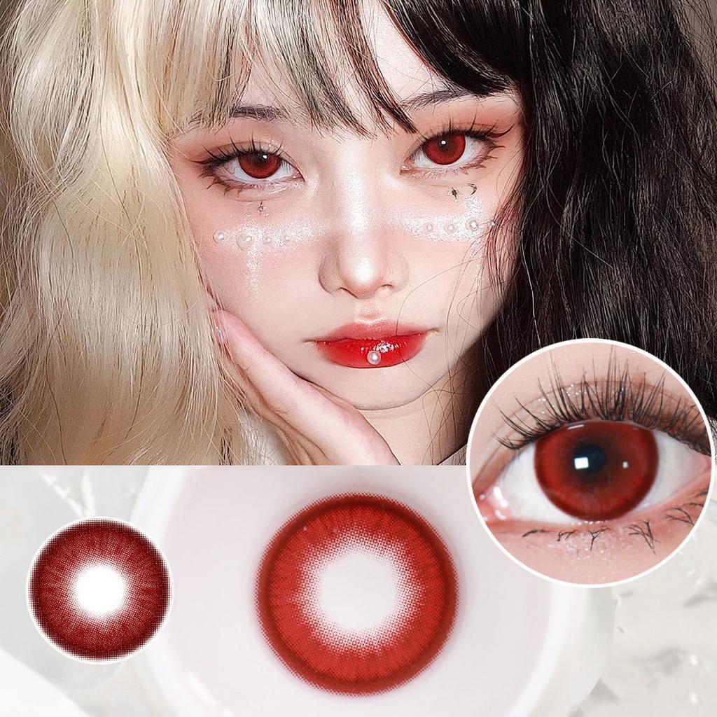 1pair Cosplay Color Contact Lenses Coloured Halloween Softlens Red Vampire Pupil 12months 1pair