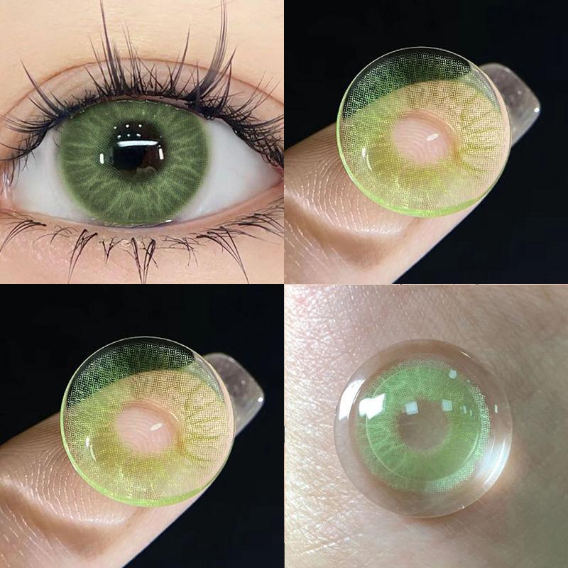 1pair Snake Queen Green Colored Contact Lenses 14.4mm