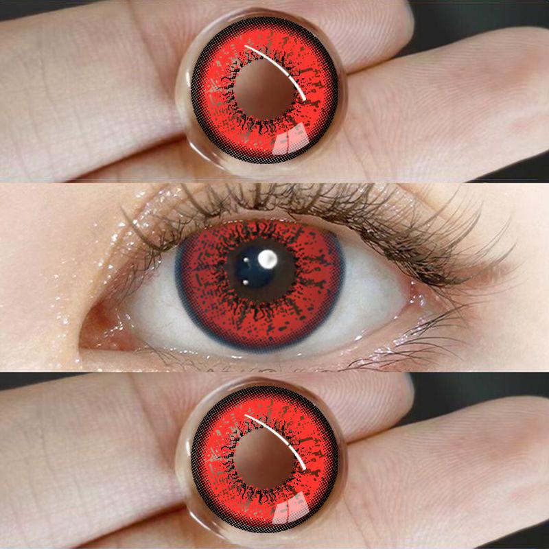 1pair Cosplay Color Contact Lenses Coloured Halloween Softlens Red Vampire Pupil 12months 1pair
