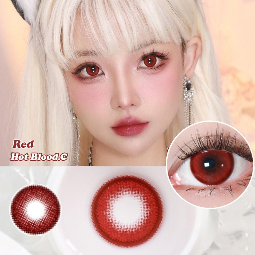 JeweLens Cosplay Color Contact Lenses Halloween Anime Softlens Red Vampire Pupil
