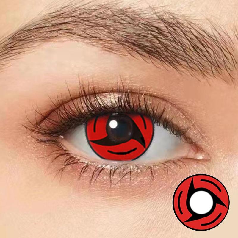 1pair Red Color Contact Lenses Naruto Uchiha Sharingan Itachi Sasuke Kakashi Madara Cosplay Anime Accessories