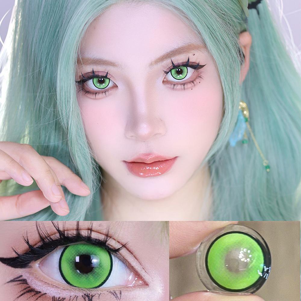 1pair Cosplay Color Contact Lenses Halloween Anime Softlens 14.5mm 6months