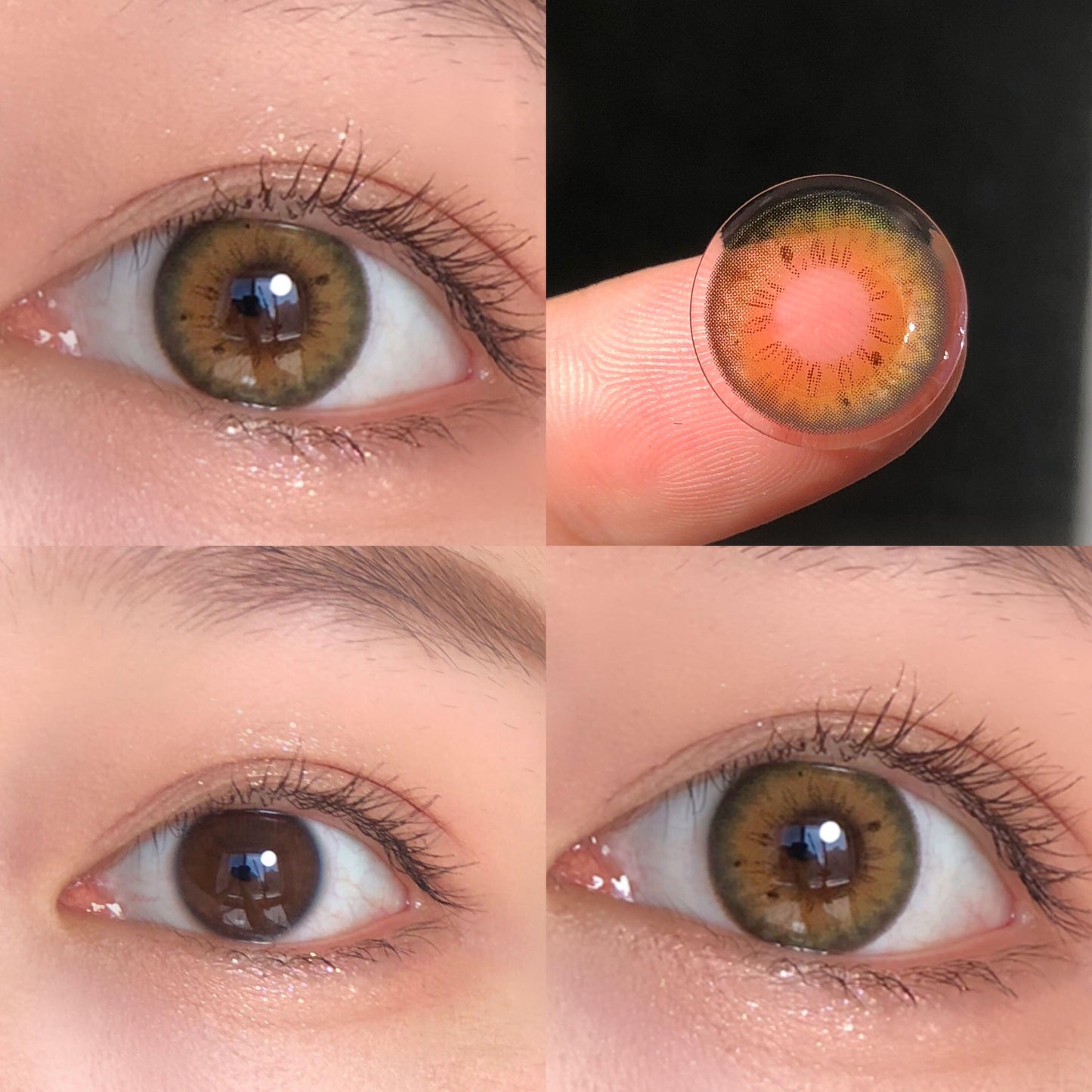 1pair Natural Green Iris Colored Contact Lenses 12months