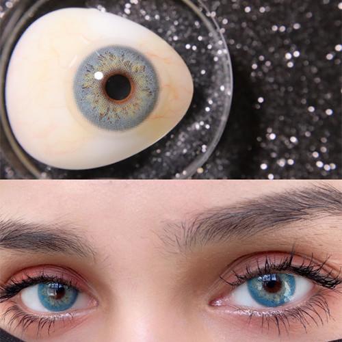 1pair Russiangirl Gray Blue Colored Contact Lenses 14mm