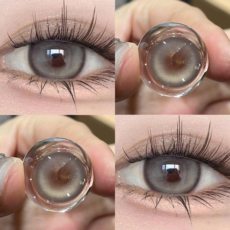 1pair Clock Gray Color Contact Lenses 14.2mm Softlens