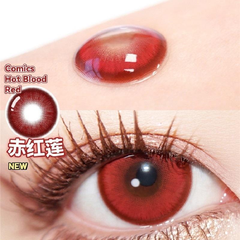 1pair Cosplay Color Contact Lenses Coloured Halloween Softlens Red Vampire Pupil 12months 1pair