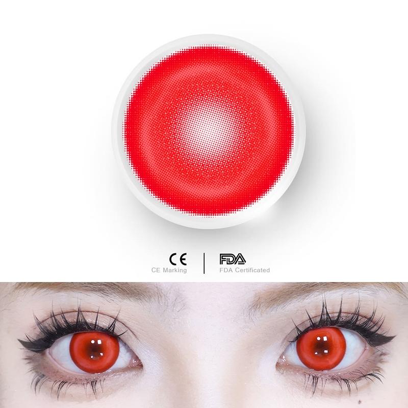 1pair Cosplay Red Gray Pink Colored Contact Lenses Halloween Scary lens Softlens 14.5mm
