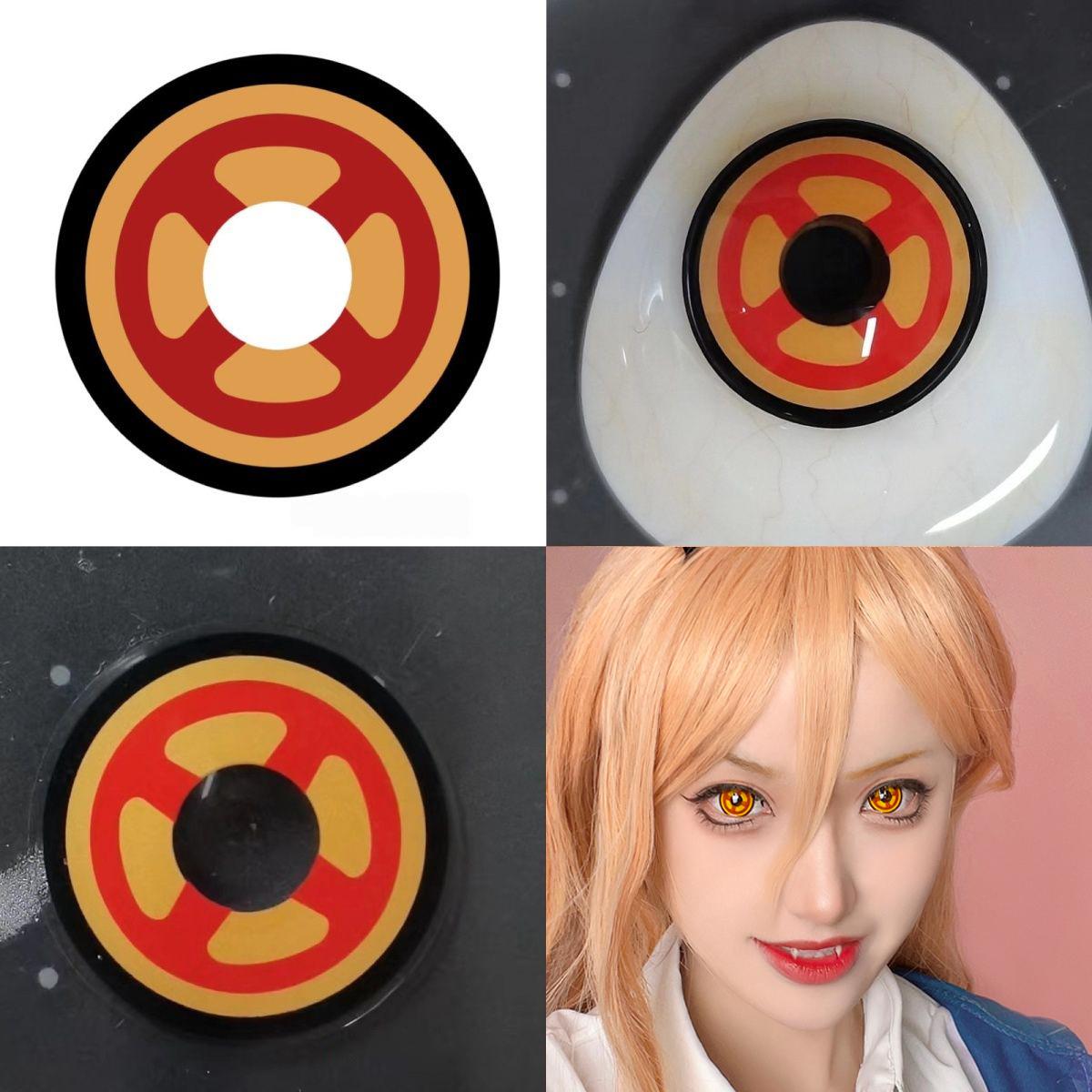 JeweLens 1pair Colored Contact Lenses Coloured Anime Pupil Chainsaw Man Makima Cosplay