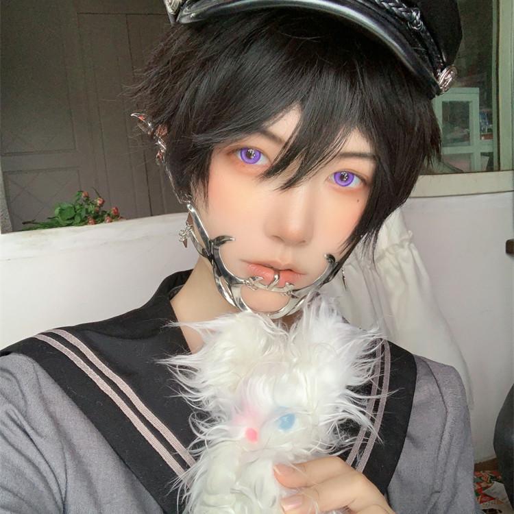 1pair Cosplay Colored Contact Lenses Purple Violet Halloween Softlens 14.2mm