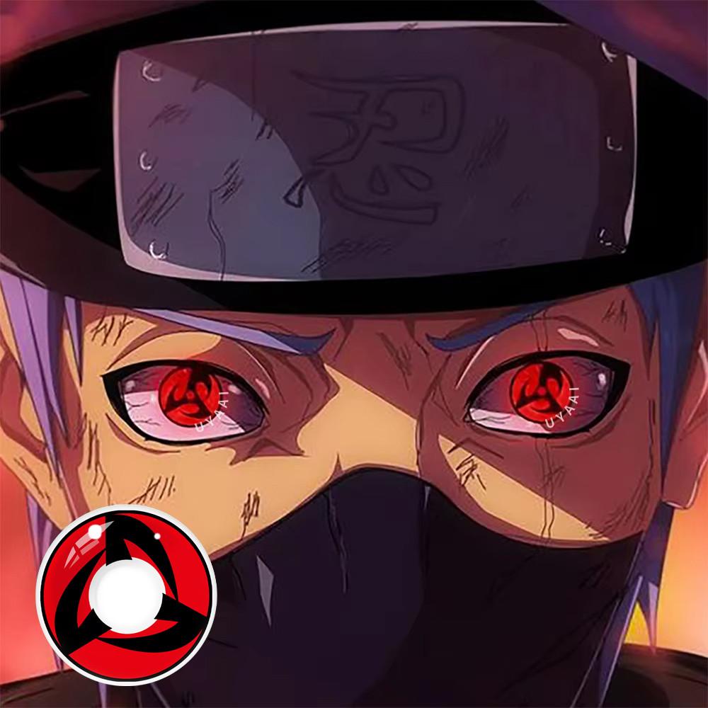 1pair Red Color Contact Lenses Naruto Uchiha Sharingan Itachi Sasuke Kakashi Madara Cosplay Anime Accessories