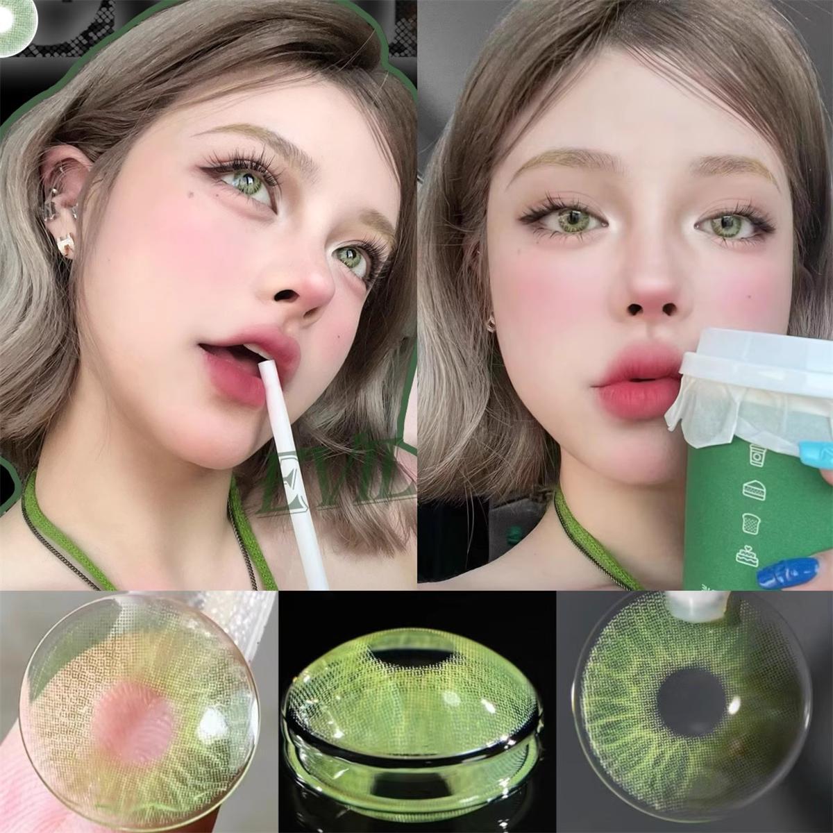 1pair Colored Contact Lenses Cat Pupil 14.2mm 12months