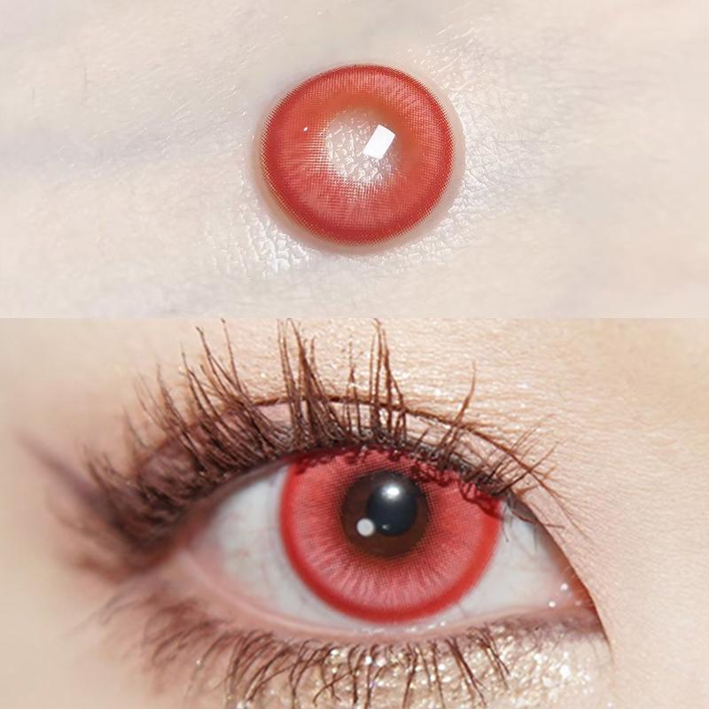 1pair Cosplay Color Contact Lenses Coloured Halloween Softlens Red Vampire Pupil 12months 1pair