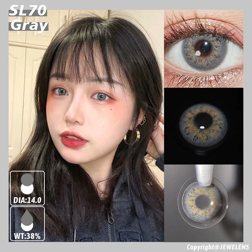 1pair Russiangirl Gray Blue Colored Contact Lenses 14mm