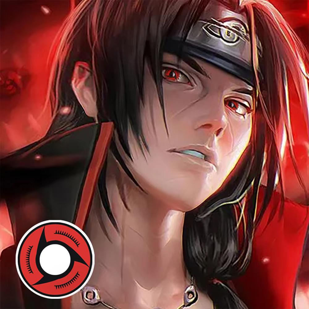 1pair Red Color Contact Lenses Naruto Uchiha Sharingan Itachi Sasuke Kakashi Madara Cosplay Anime Accessories
