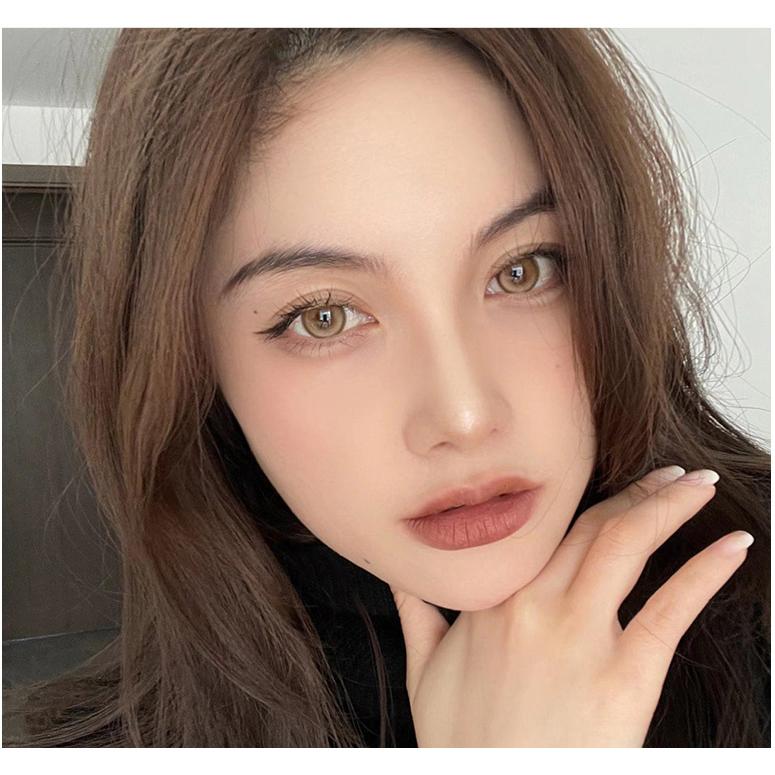 1pair Moon Brown Colored Contact Lenses 14mm