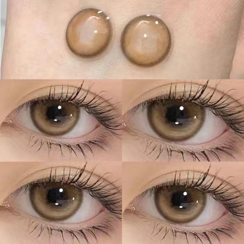 1pair Moon Brown Colored Contact Lenses 14mm
