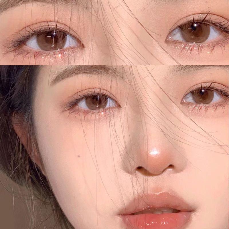 1pair Collagen Gray Brown Colored Contact Lenses 14.2mm 12months