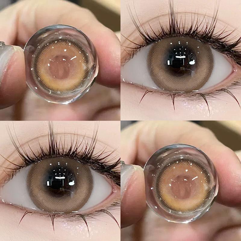1pair Moon Brown Colored Contact Lenses 14mm
