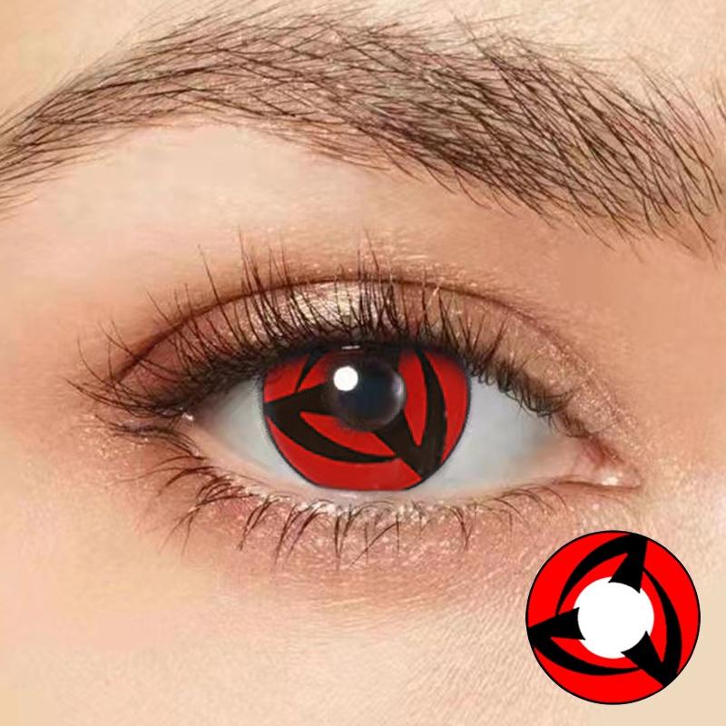 1pair Red Color Contact Lenses Naruto Uchiha Sharingan Itachi Sasuke Kakashi Madara Cosplay Anime Accessories