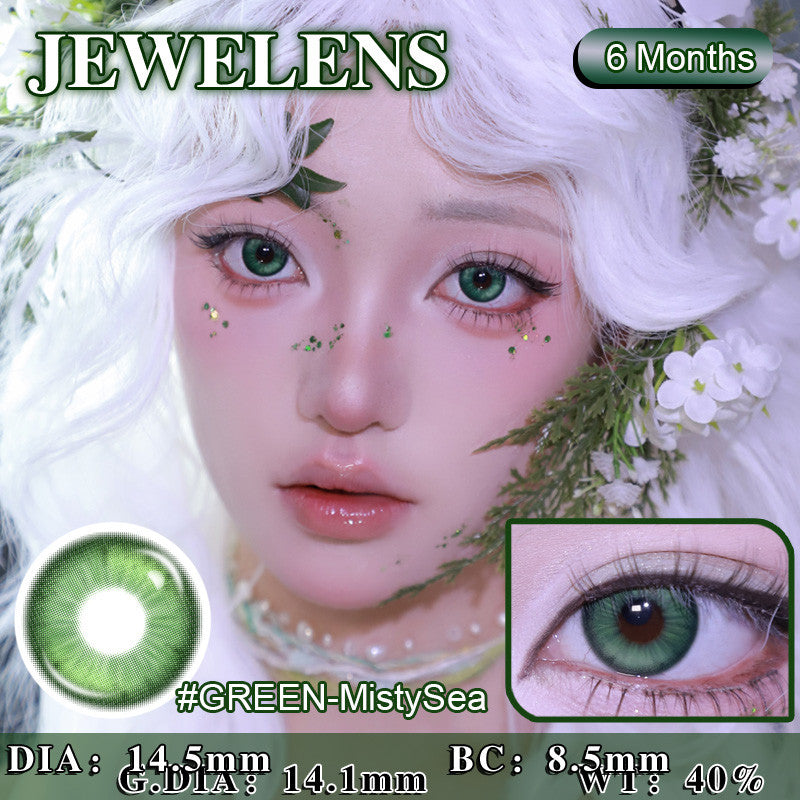 JeweLens 1pair Cosplay Green Color Contact Lenses Halloween Softlens