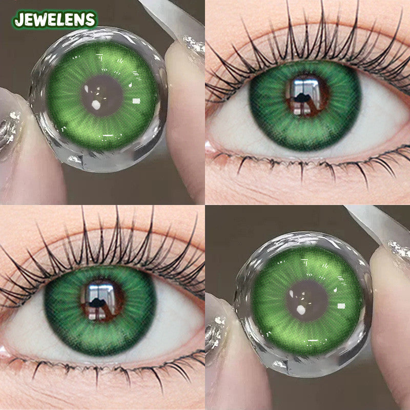 JeweLens 1pair Cosplay Green Color Contact Lenses Halloween Softlens