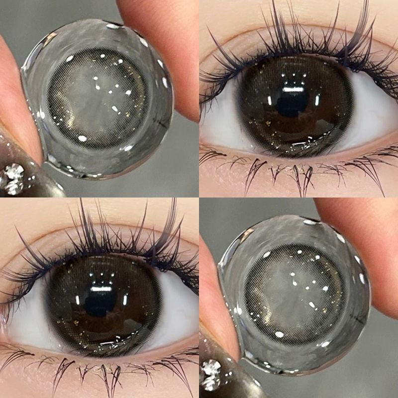 1pair Natural Black Colored Contact Lenses 14mm Softlens