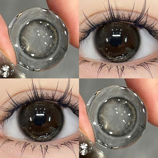 1pair Natural Black Colored Contact Lenses 14mm Softlens