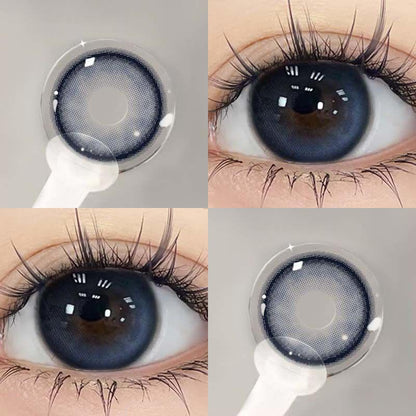 2pcs/1pair Graded Bluegray Navy Natural Colored Contact Lenses 14.4mm