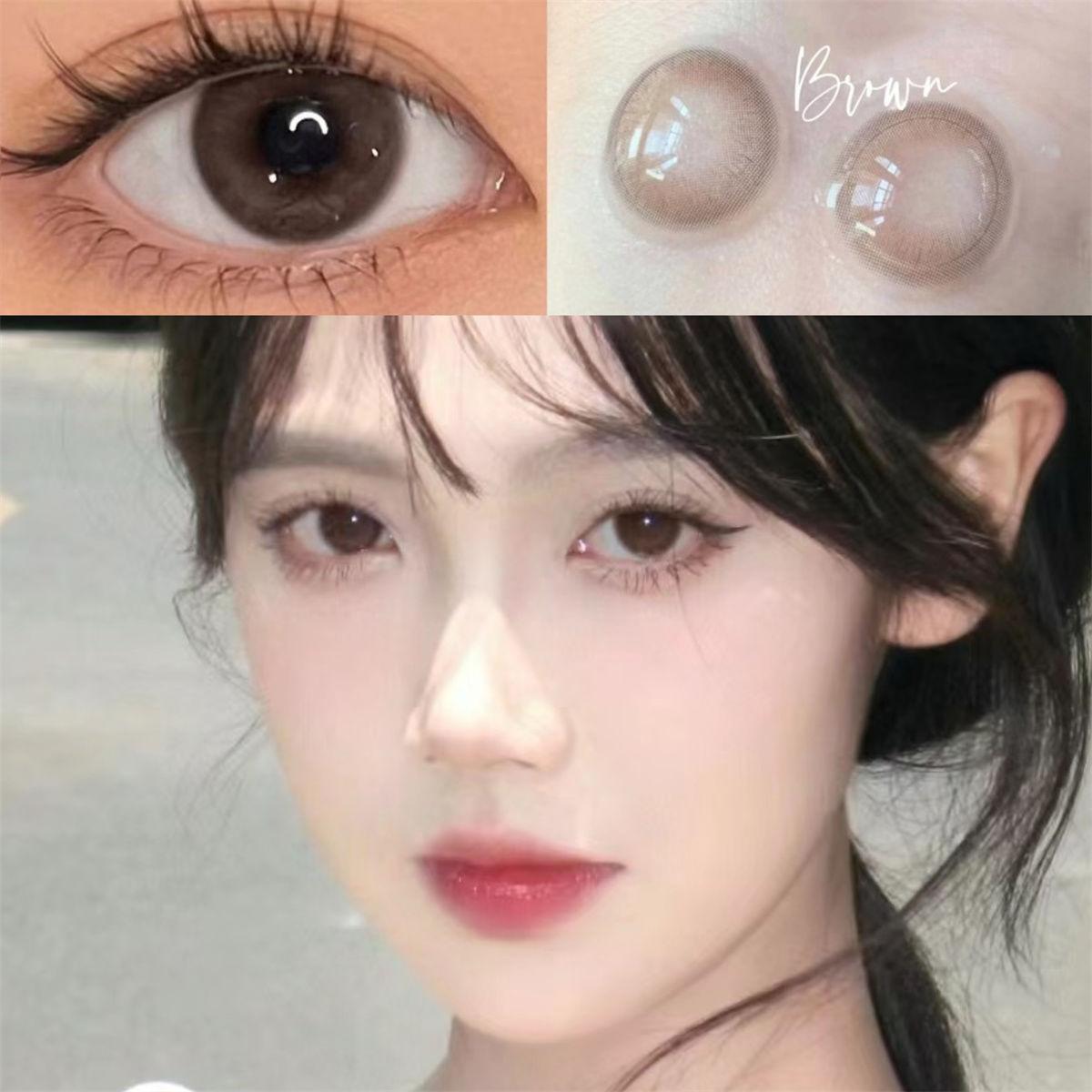 1pair Super Natural Gray Colored Contact Lenses 14.2mm Softlens