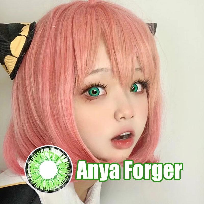Graded 2pcs/1pair JeweLens Cosplay Colored Contact Lenses Eyemakeup Coloured Anime Green Pupil
