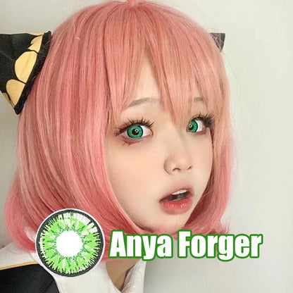Graded 2pcs/1pair JeweLens Cosplay Colored Contact Lenses Eyemakeup Coloured Anime Green Pupil