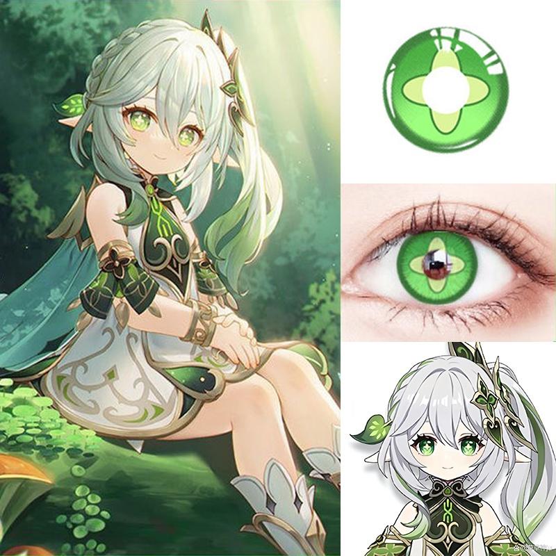 2pcs/1pair Graded Colored Contact Lenses Coloured Anime Pupil Genshin Nahida Hutao Cosplay