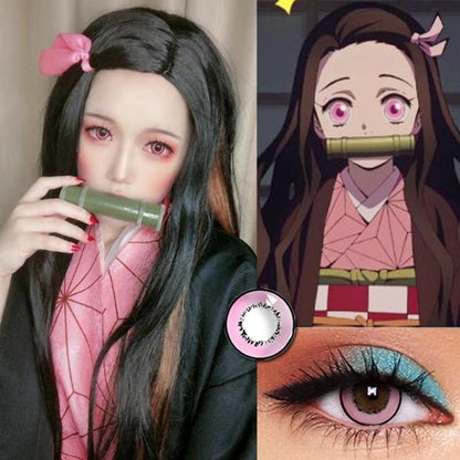 JeweLens Graded 2pcs/1par Cosplay Lentes de contato coloridas Demonslayer Anime Pupil