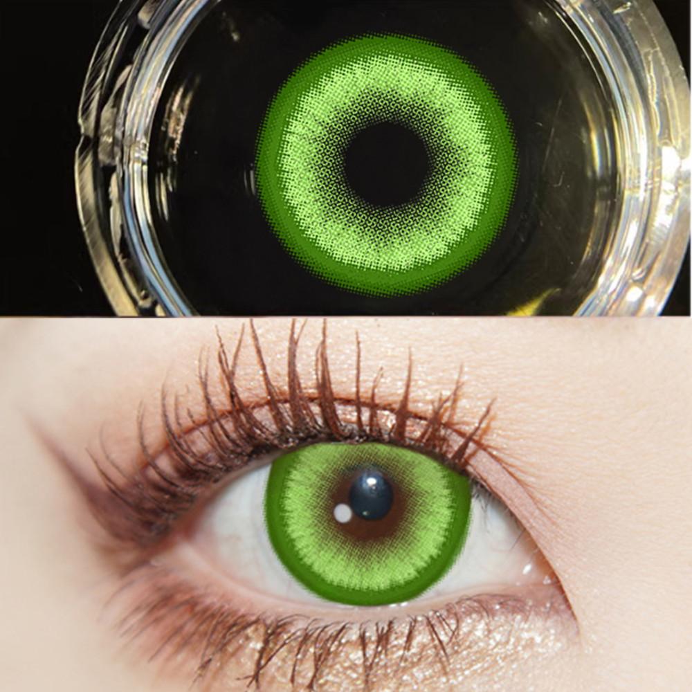 JeweLens Cosplay Lentes de contato coloridas Halloween Anime Softlens Koi Pupil verde