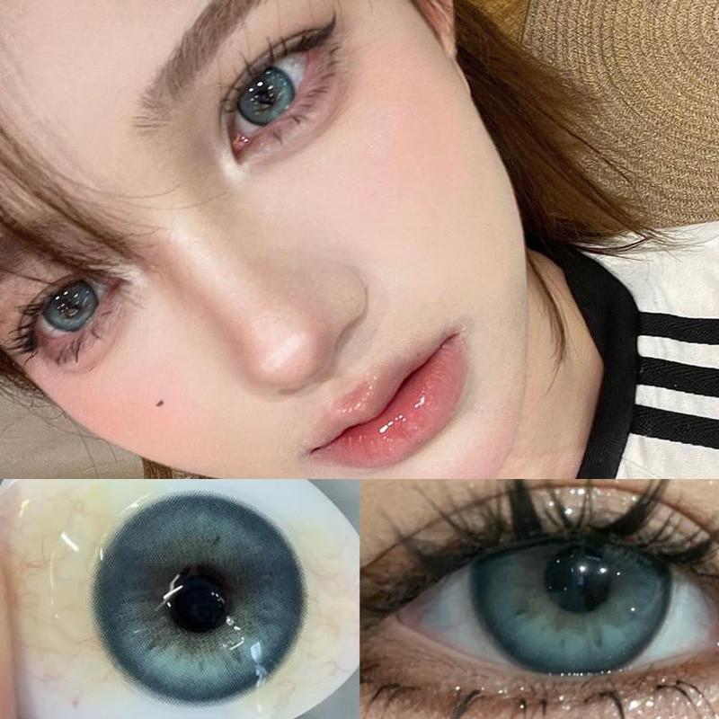 1pair Blue Green Mixblood Color Contact Lenses 14.5mm Softlens